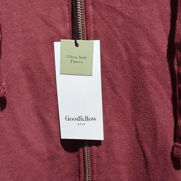 Men's Burgundy Zip-Up Hoodie,Size: XL, Nwt - Picture 6 of 8